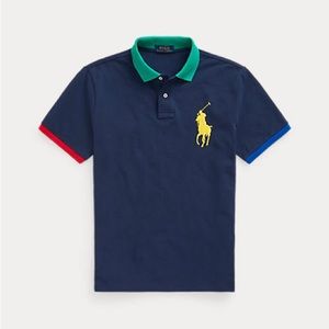 Classic Fit‎ Big Pony Mesh Polo Shirt Newport Navy Size Large